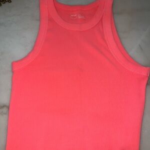 AERIE Orange Pink Fitted Sleeveless Tank Top